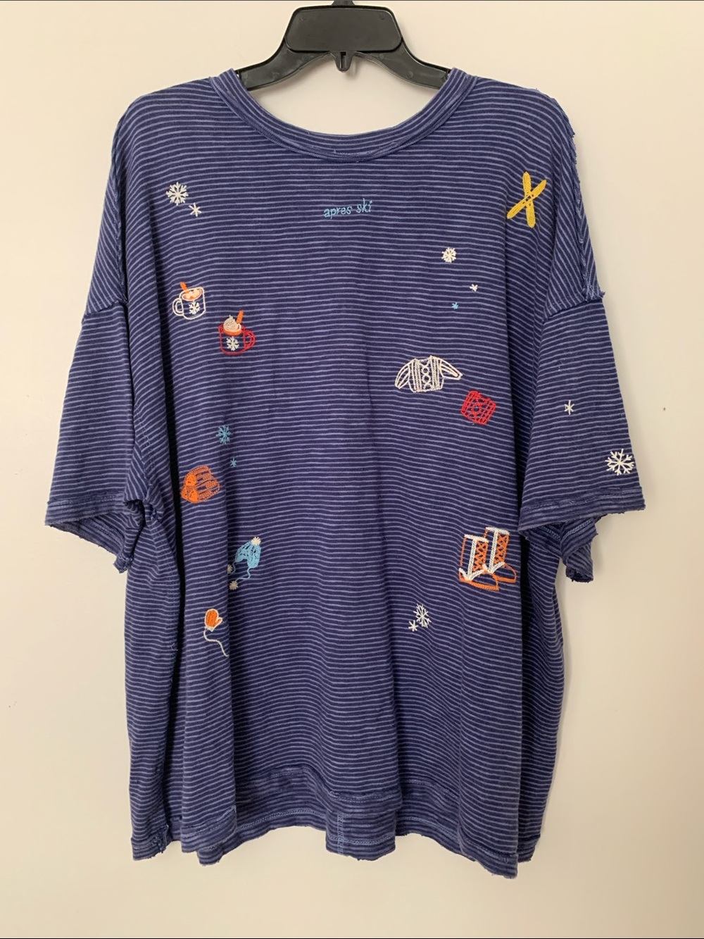 NWOT Free People Embroidered Camp Tee Apres Ski We The Free - Picture 5 of 9